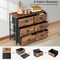 Rustic Brown MDF 6 Drawer Dresser with Metal Frame and Fabric Storage